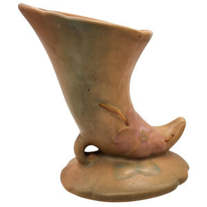 Vintage Weller Pottery Peach / Pink Cornucopia